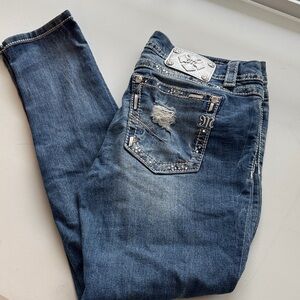 Miss Me Blue Signature Skinny Jeans size 33
